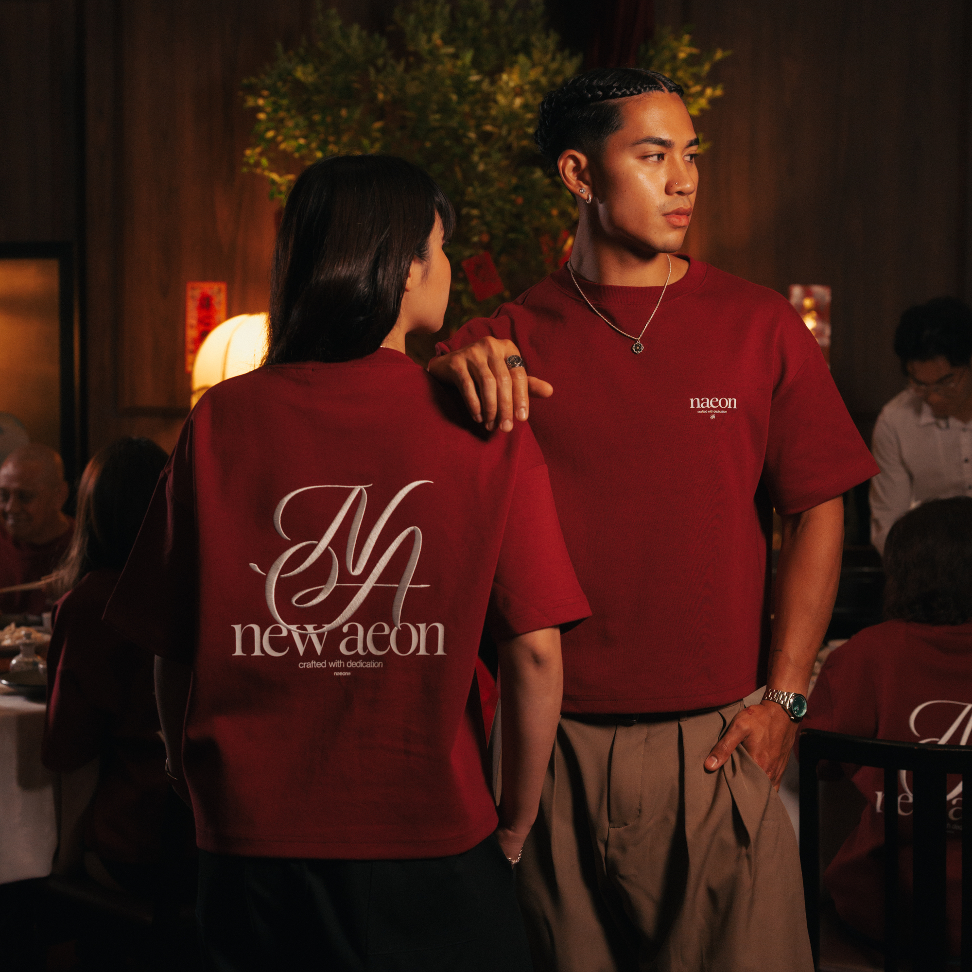 Emblem Heavyweight Tee — Ember Red