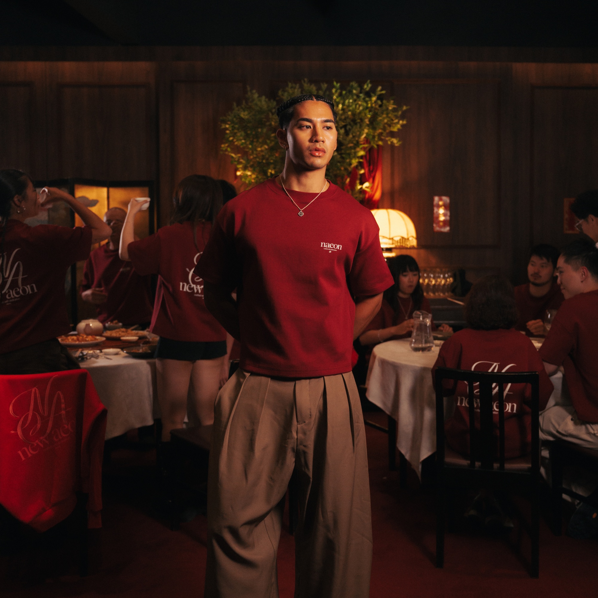 Emblem Heavyweight Tee — Ember Red