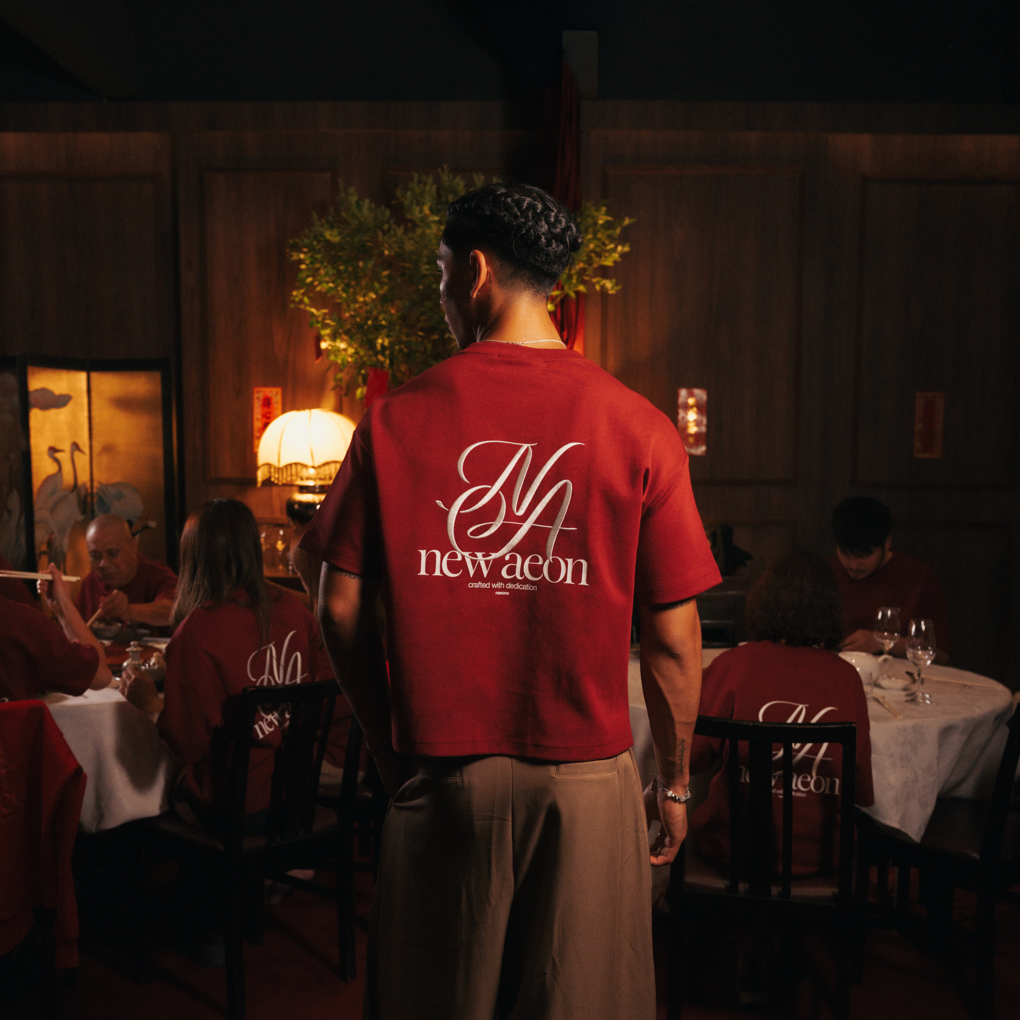 Emblem Heavyweight Tee — Ember Red