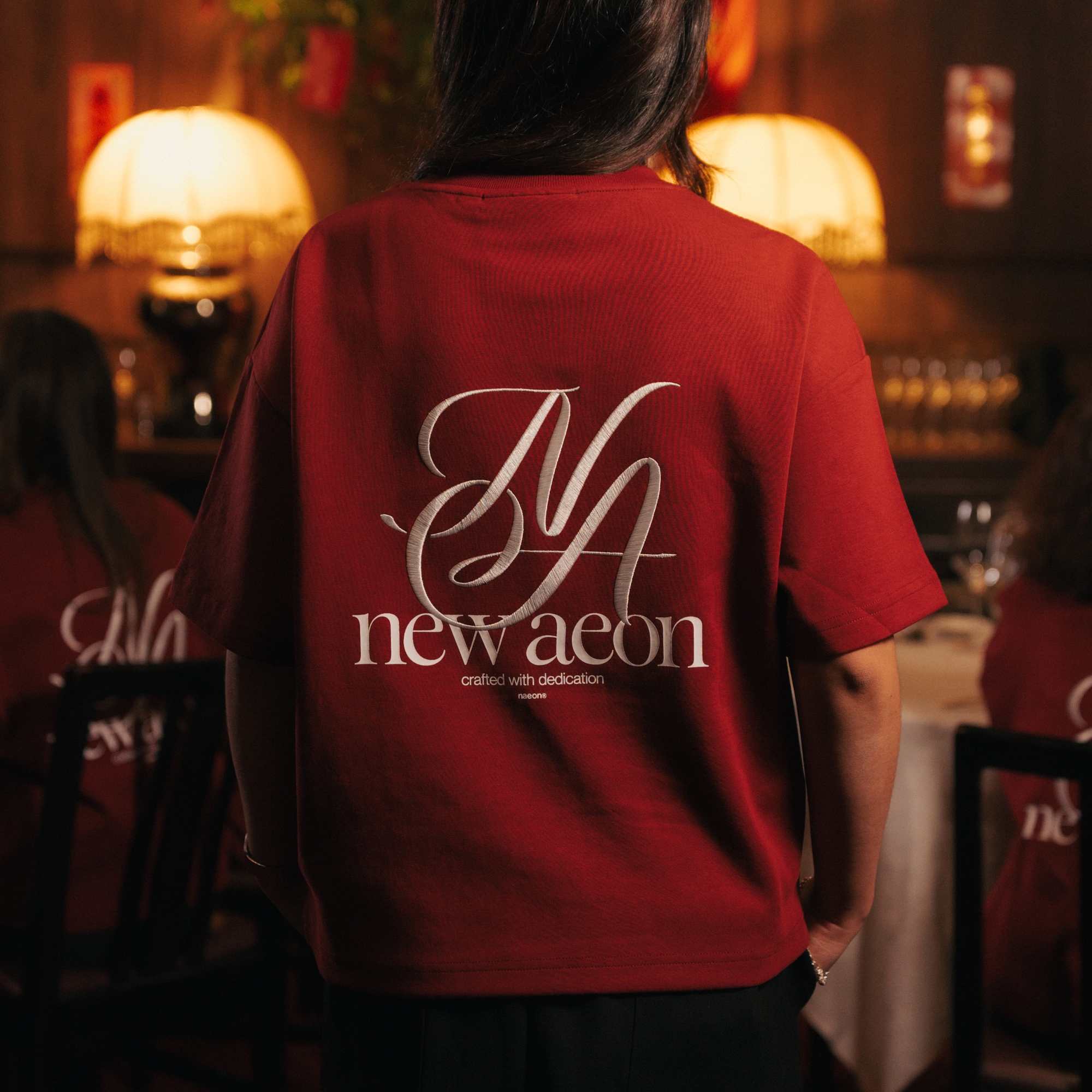 Emblem Heavyweight Tee — Ember Red