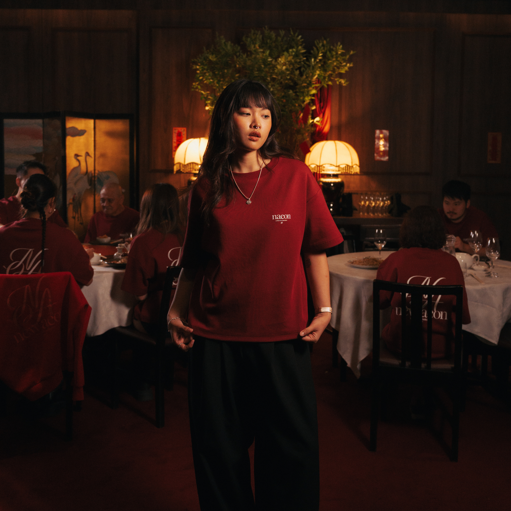 Emblem Heavyweight Tee — Ember Red